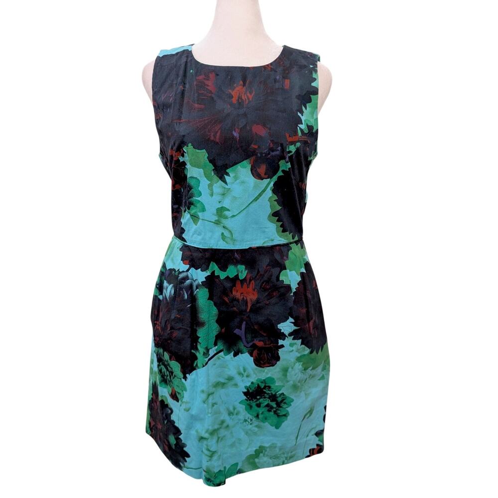 J. Crew Mini Blue Floral Shift Dress Sz 6
